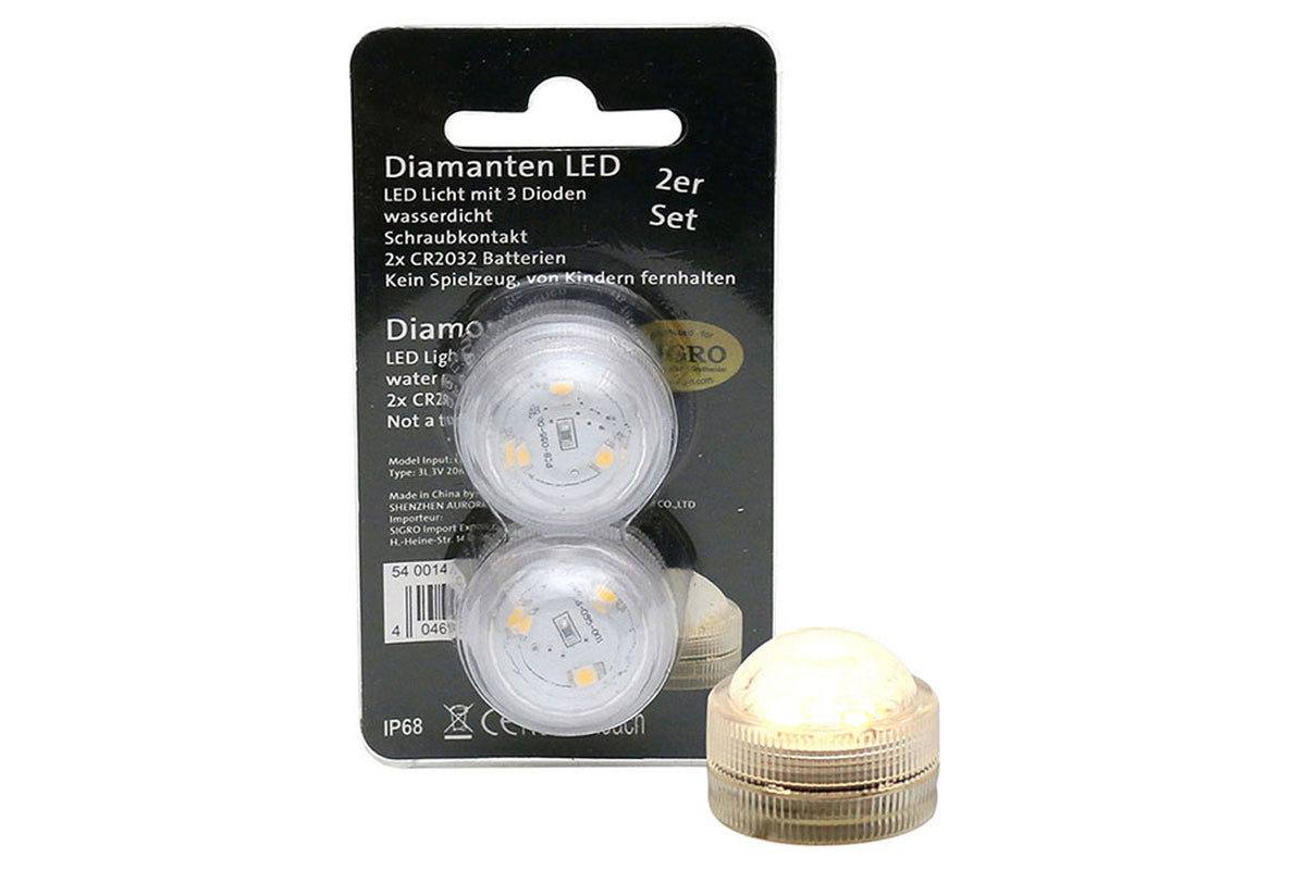 Sigro LED Tauch-Teelicht  2er Set mit 3 LEDs