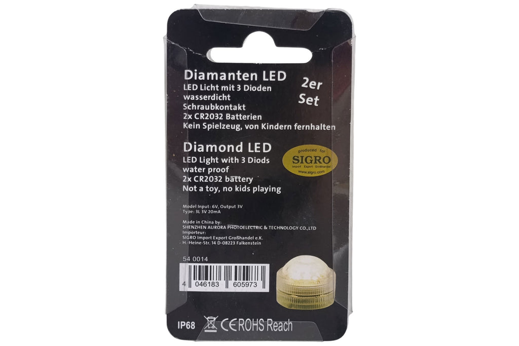 Sigro LED Tauch-Teelicht  2er Set mit 3 LEDs