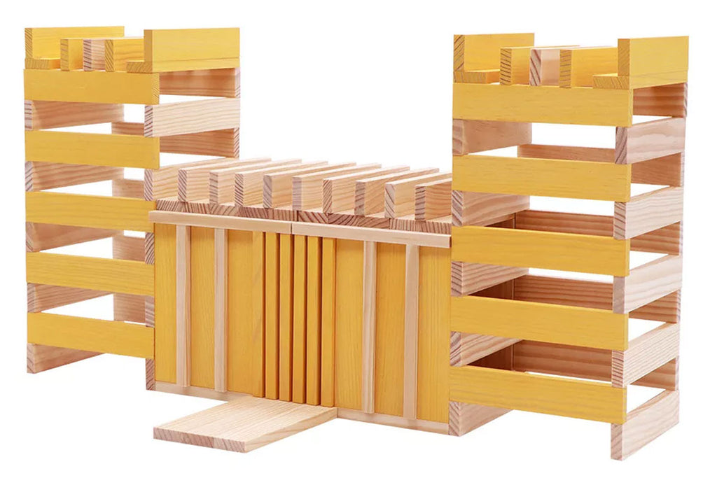 KAPLA 3 x 40er Box hellblau, grün, gelb