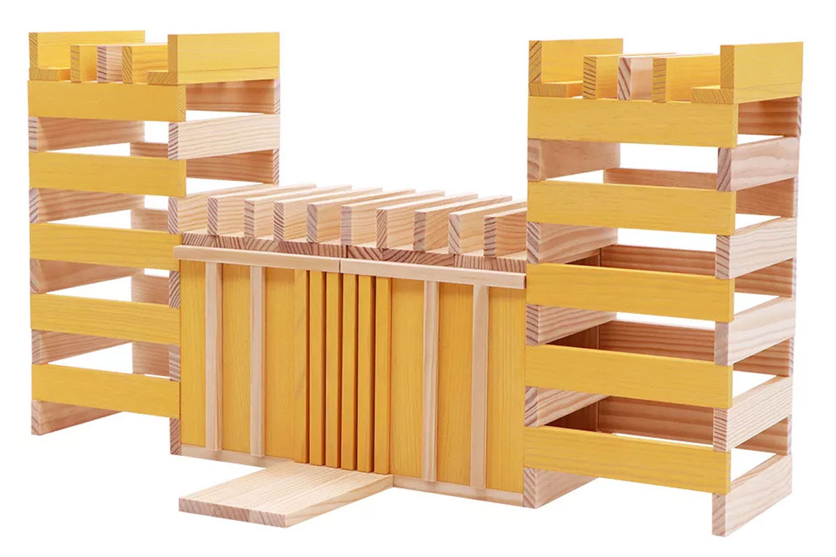 KAPLA 3 x 40er Box hellblau, grün, gelb