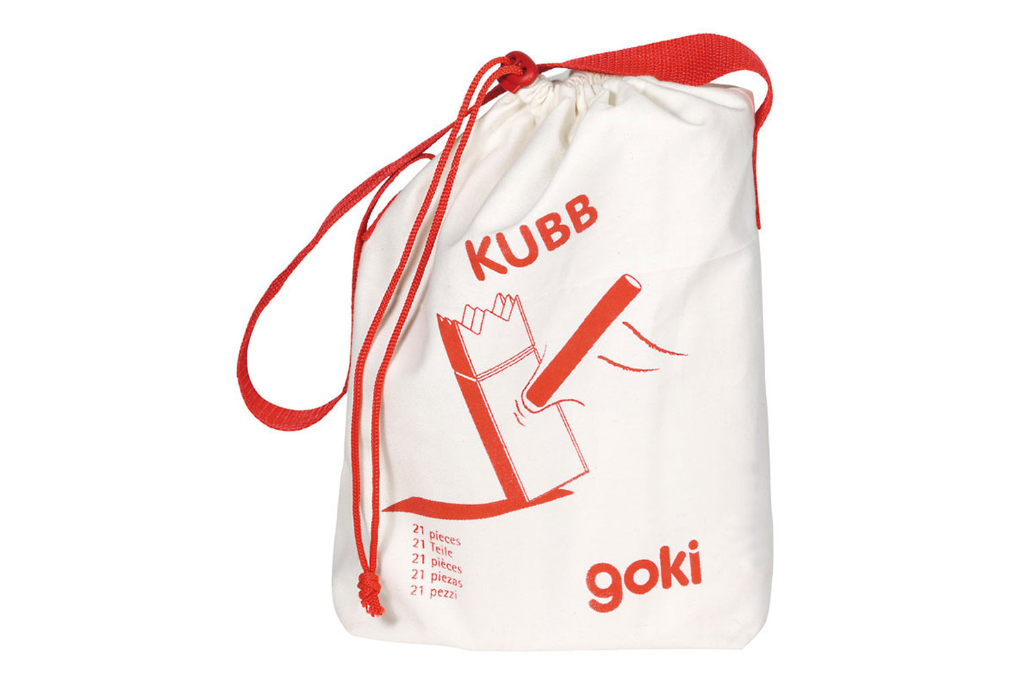 goki Wikingerspiel Kubb mittel im Baumwollbeutel