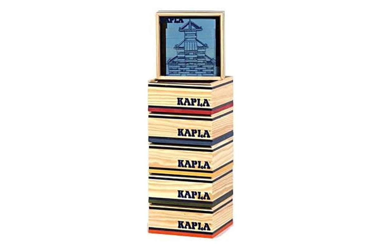 KAPLA 6 x 40er Box gelb, orange, rot, dunkelgrün, hellblau, dunkelblau