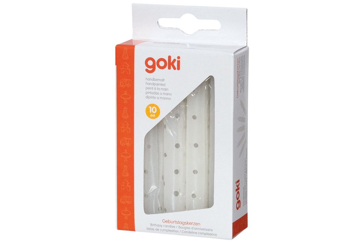 goki Geburtstagskerzen 10 Stück grau gepunktet