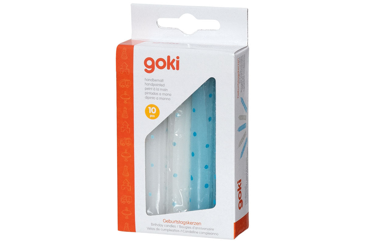 goki Geburtstagskerzen 10 Stück blau gepunktet