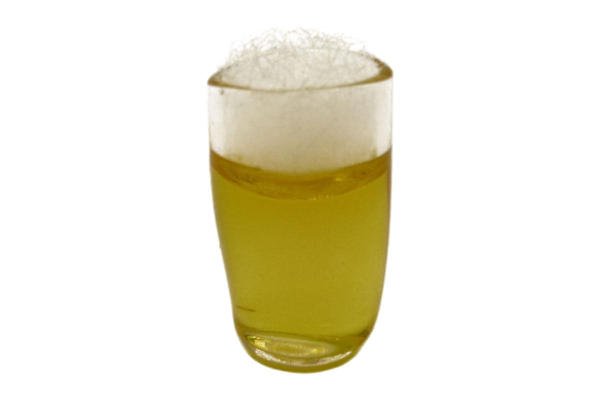 Dolls House Miniatur Glas Bier schäumend
