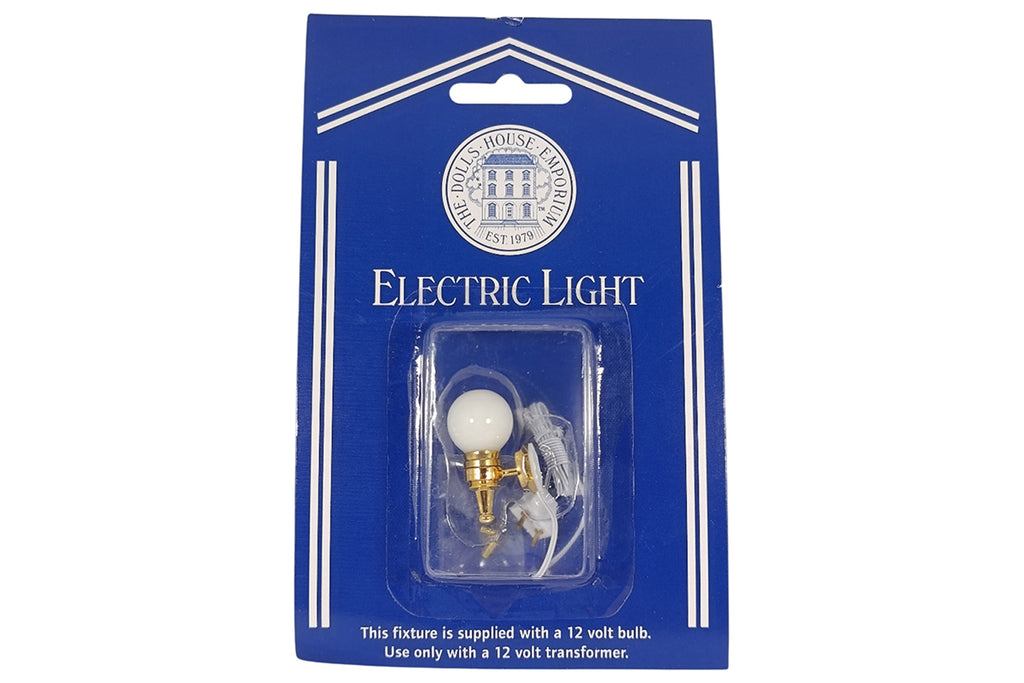 Dolls House Miniatur Wandlampe Kugel messing 12V
