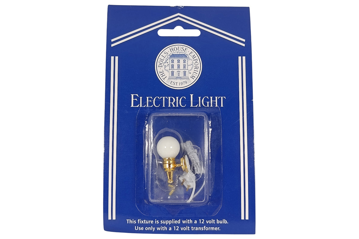 Dolls House Miniatur Wandlampe Kugel messing 12V