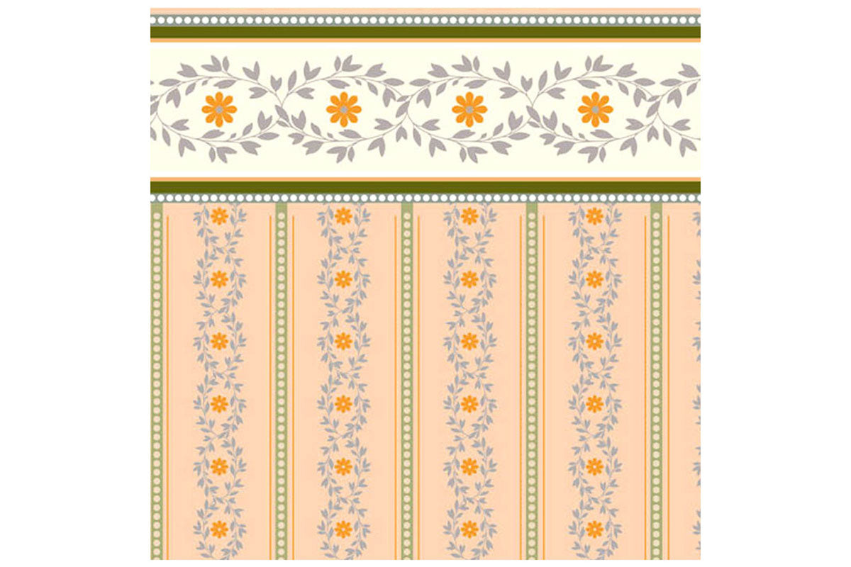 Dolls House Tapete Pfirsich - Blume