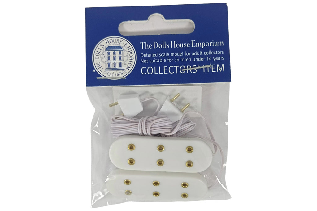 Dolls House Miniatur Verteilerdose 3 Steckplätze mit Stecker 12V