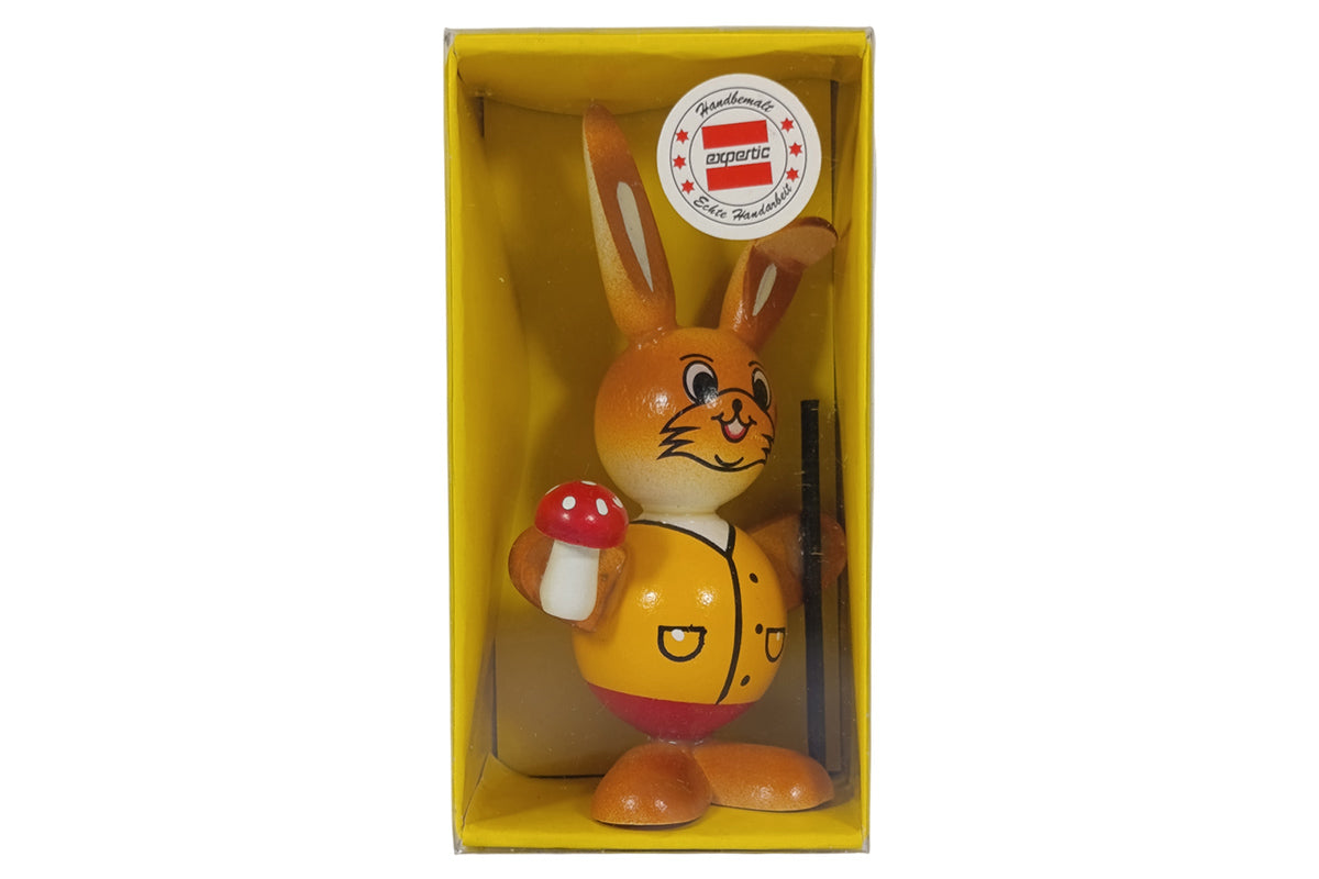 Schulte Kugelhase gelb mit Pilz Osterdekoration