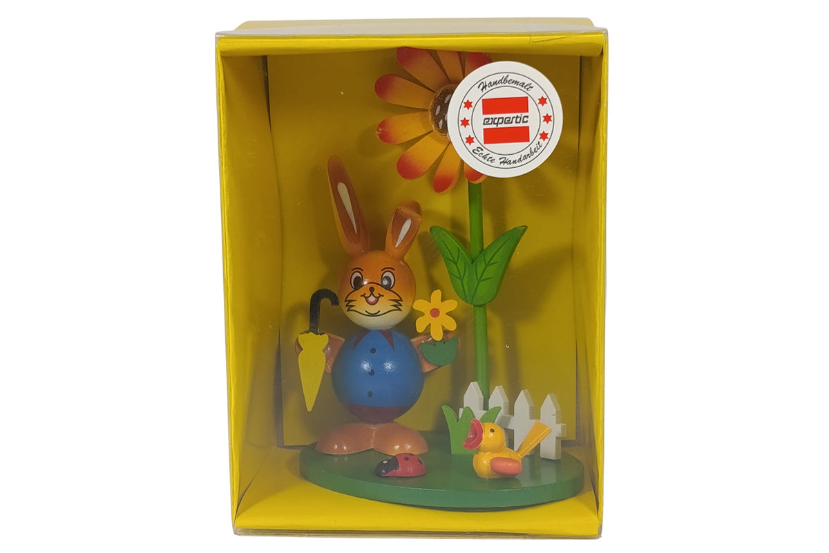 Schulte Kugelhase mit Blume blau mit Regenschirm Osterdekoration