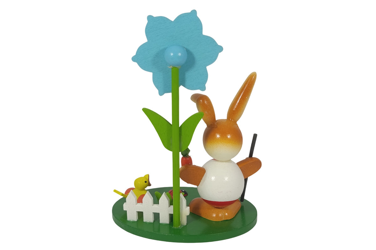 Schulte Kugelhase mit Blume weiss mit Karotte Osterdekoration