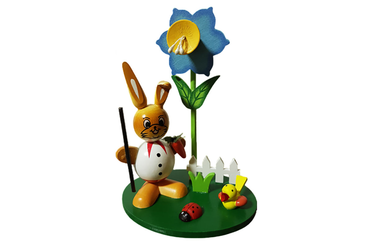 Schulte Kugelhase mit Blume weiss mit Karotte Osterdekoration