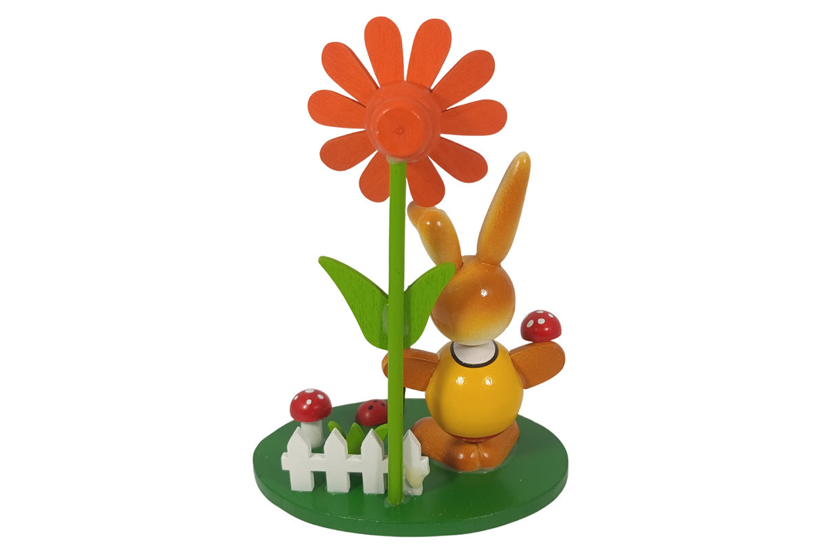 Schulte Kugelhase mit Blume gelb mit Pilz Osterdekoration