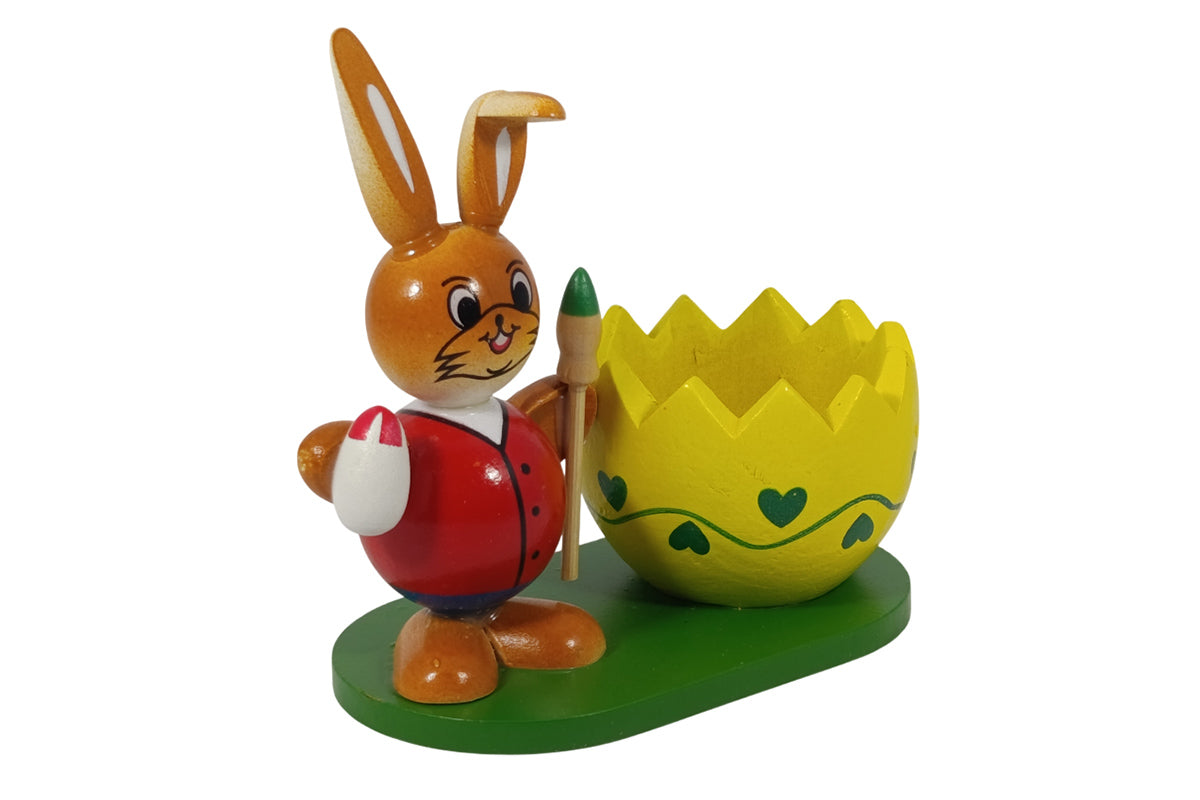Schulte Kugelhase mit gelben Eierbecher und Ei Osterdekoration