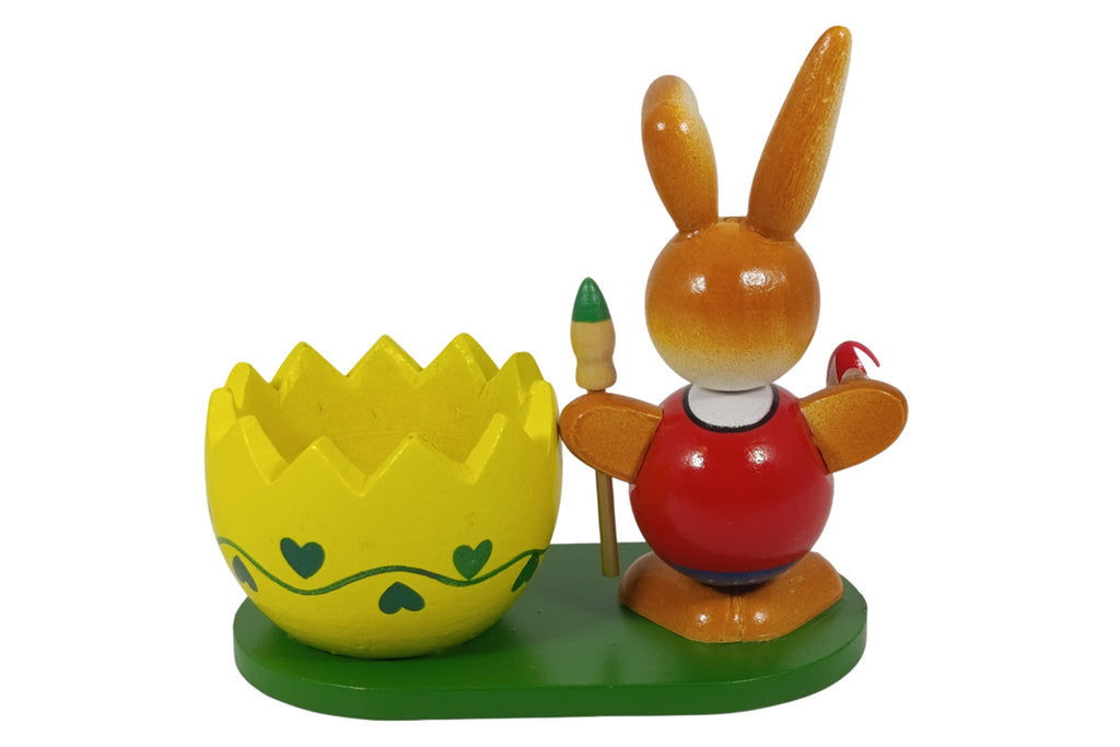 Schulte Kugelhase mit gelben Eierbecher und Ei Osterdekoration