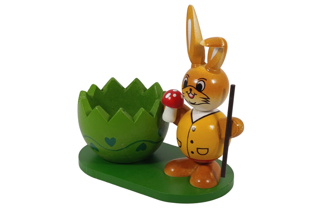 Schulte Kugelhase mit grünem Eierbecher und Pilz Osterdekoration