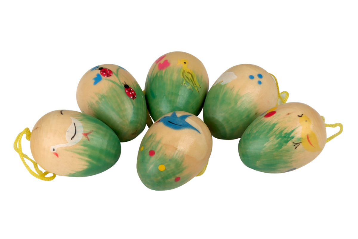 Schulte Baumschmuck bunte Eier mit Wiese (6er Set) Osterdekoration