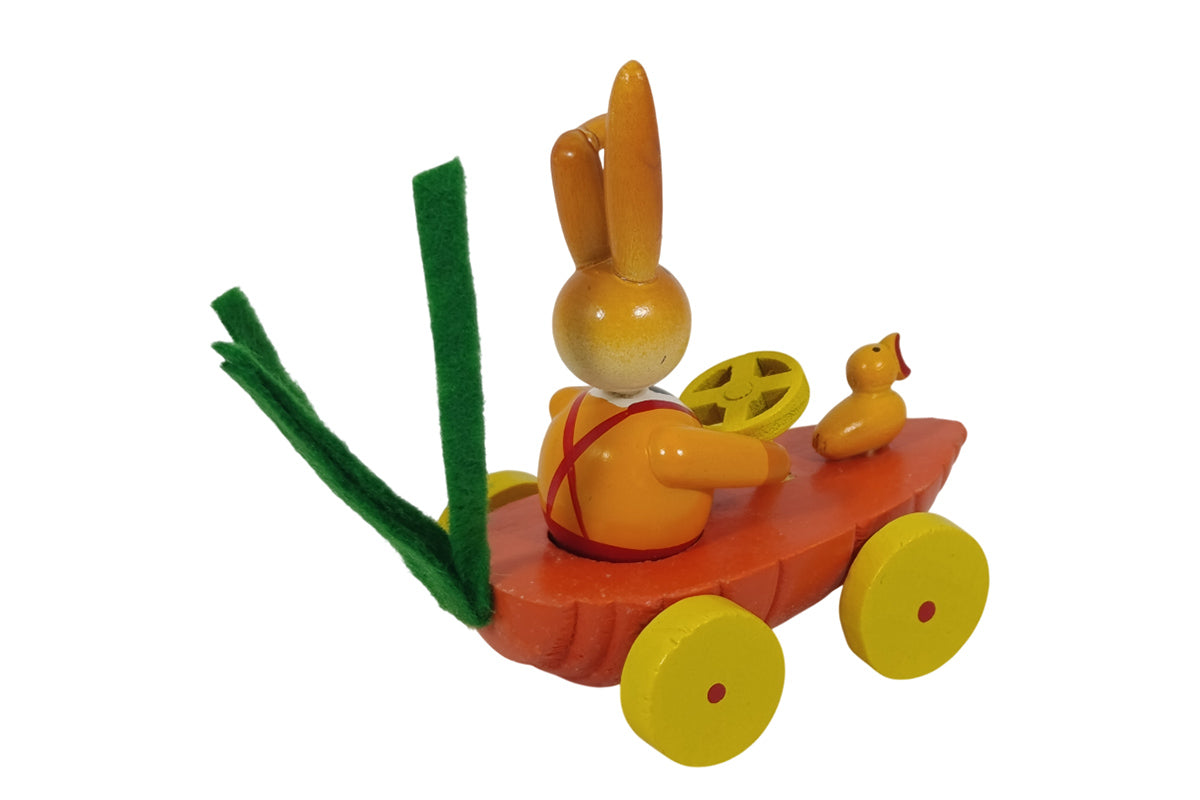 Schulte Kugelhase mit Karotten-Rennwagen orange Osterdekoration
