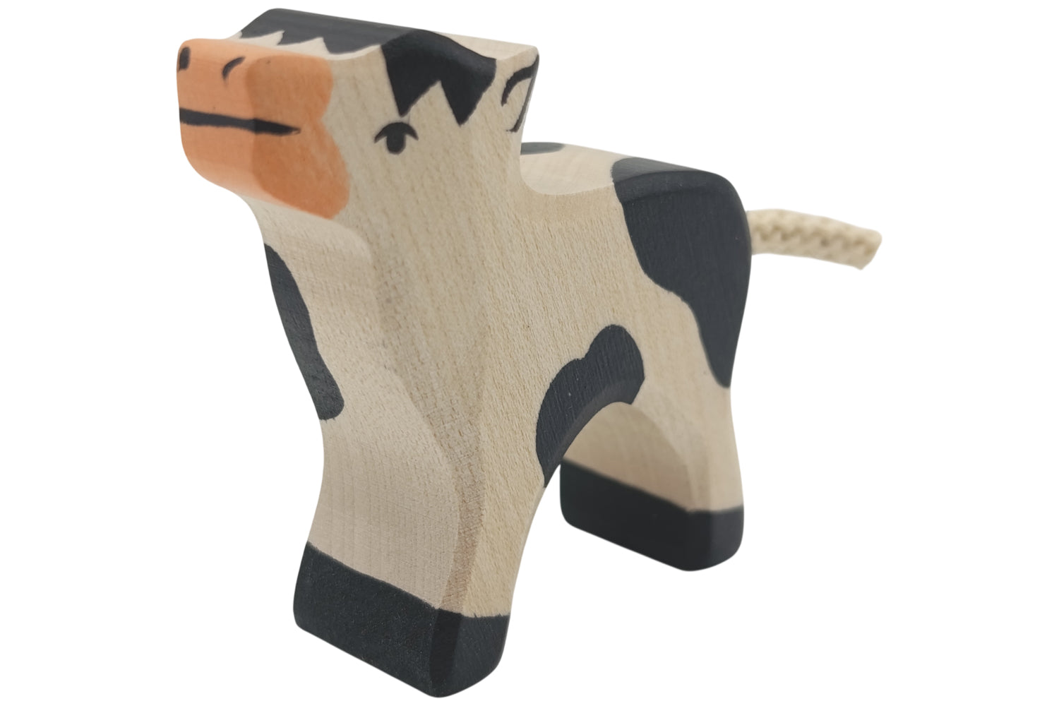 Holztiger Kälbchen stehend schwarz/weiß