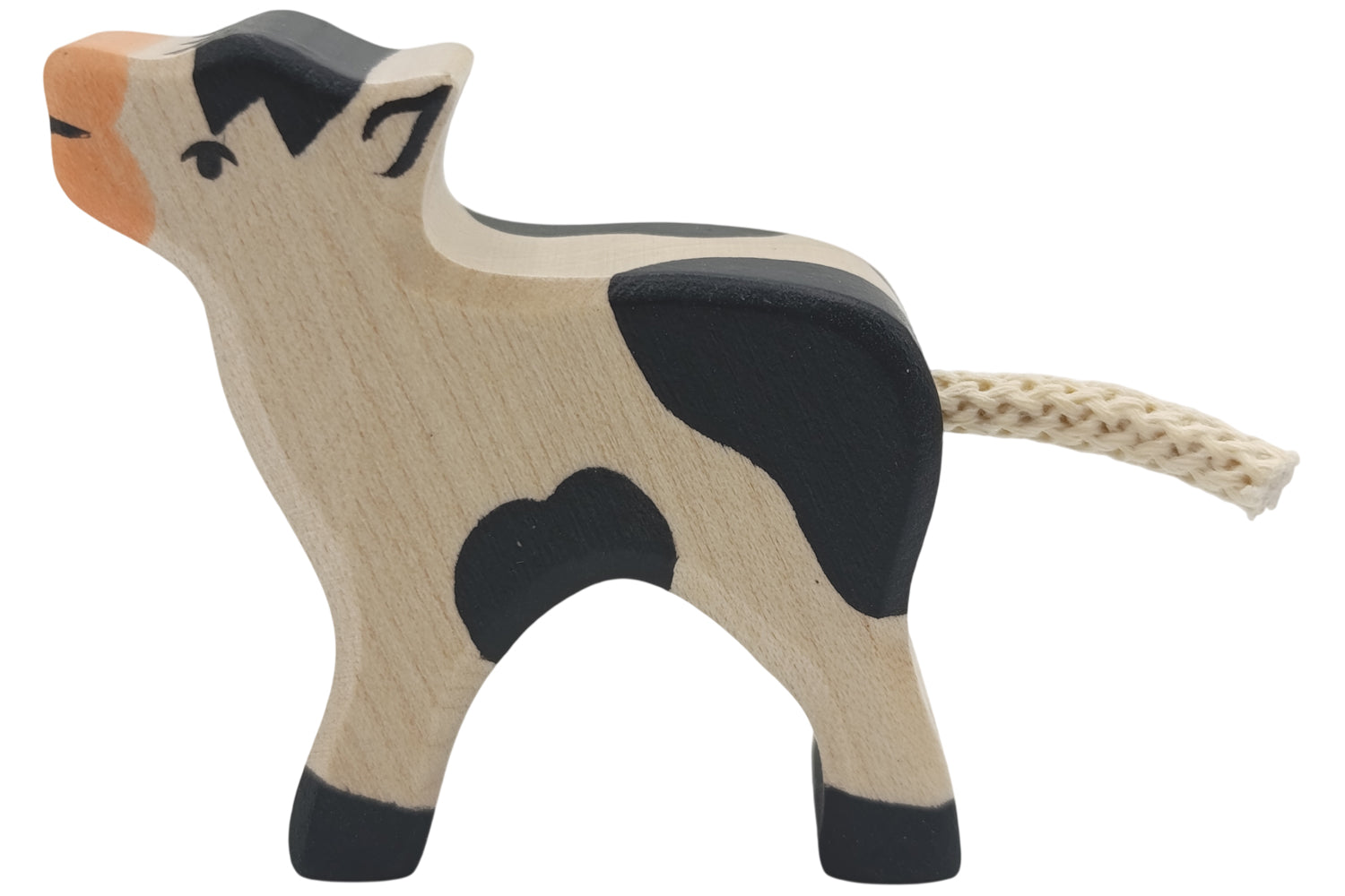 Holztiger Kälbchen stehend schwarz/weiß