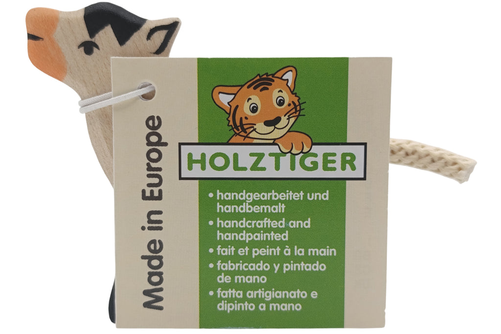 Holztiger Kälbchen stehend schwarz/weiß