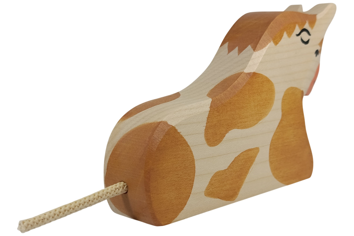 Holztiger Stier liegend braun