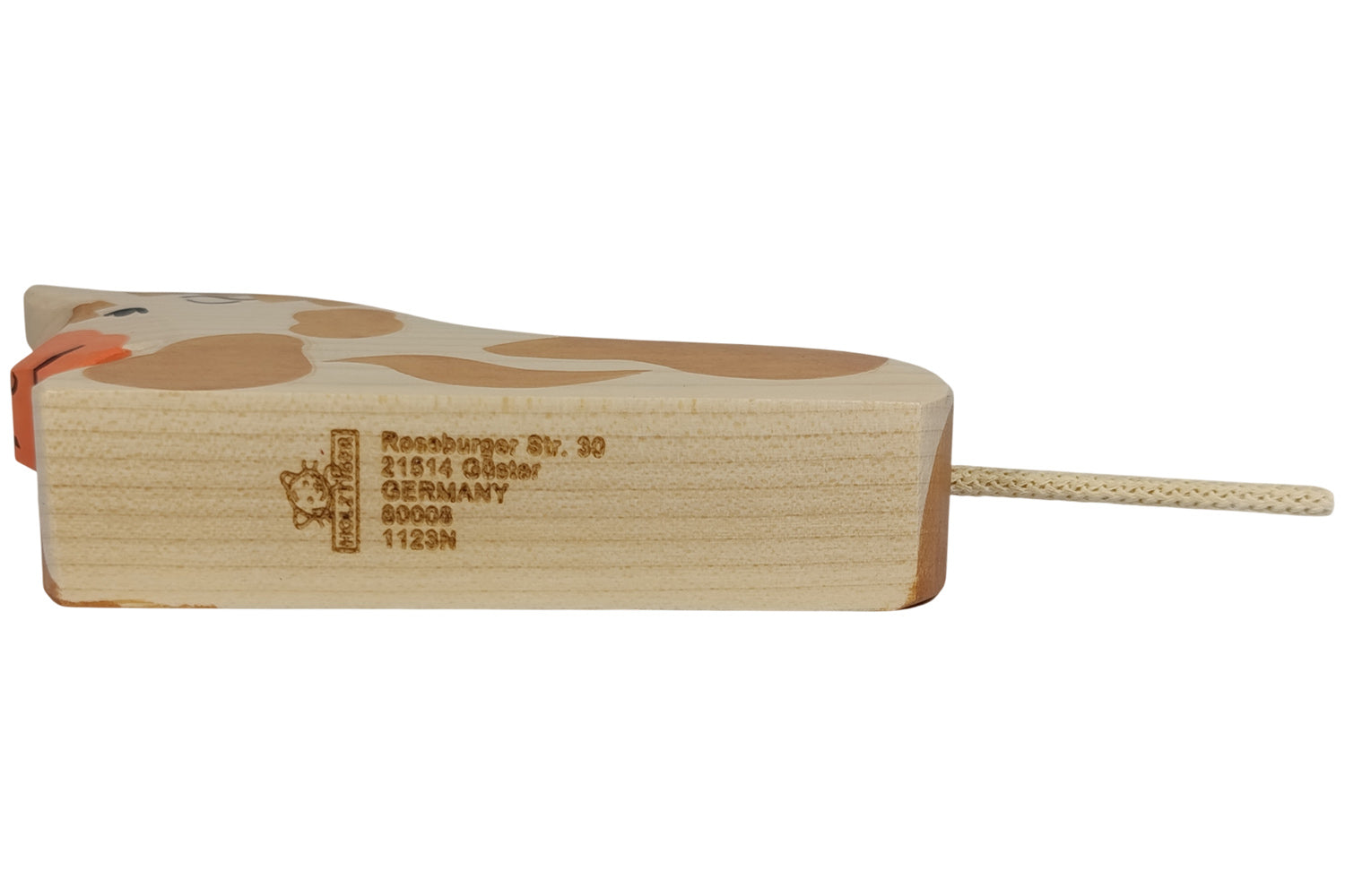Holztiger Stier liegend braun