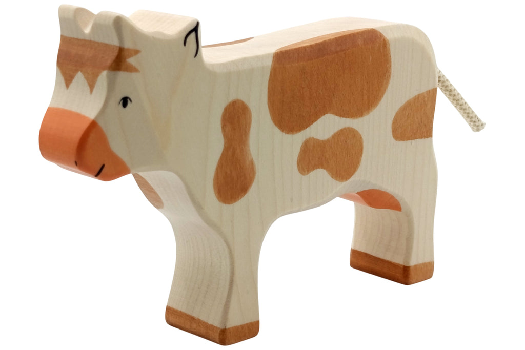 Holztiger Kuh stehend braun