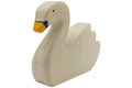 Holztiger Schwan schwimmend