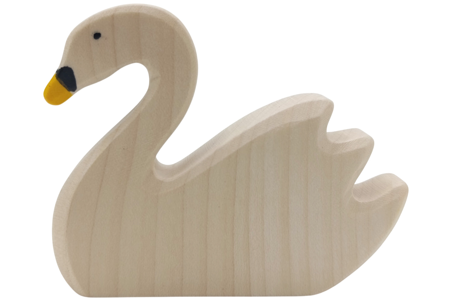 Holztiger Schwan schwimmend