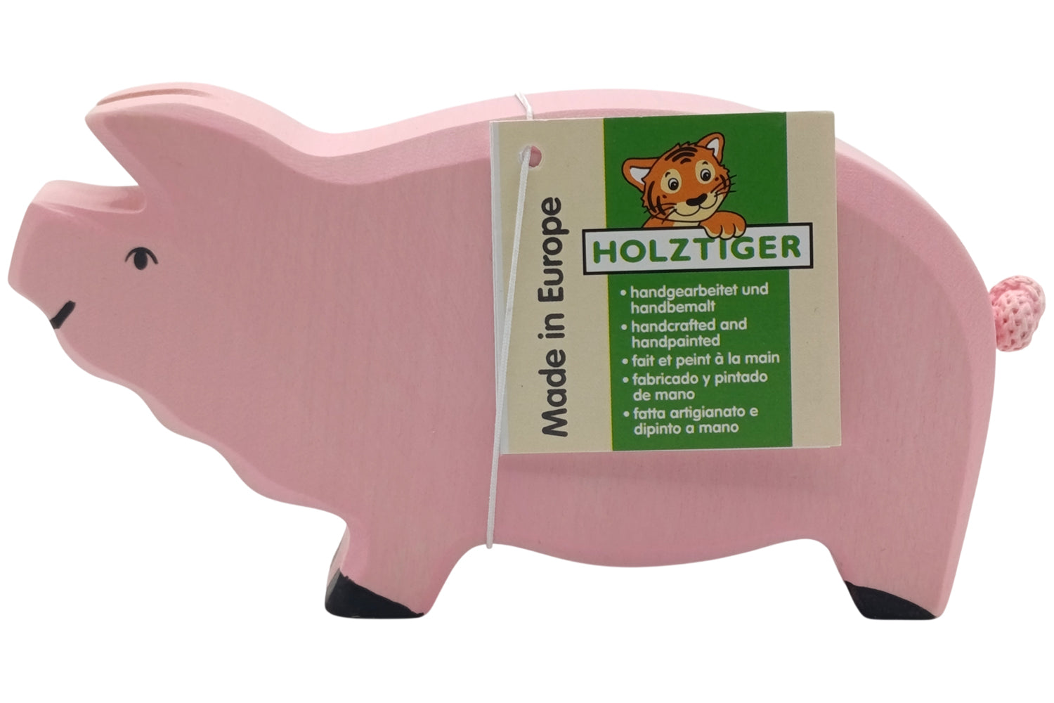 Holztiger Eber Schwein rosa