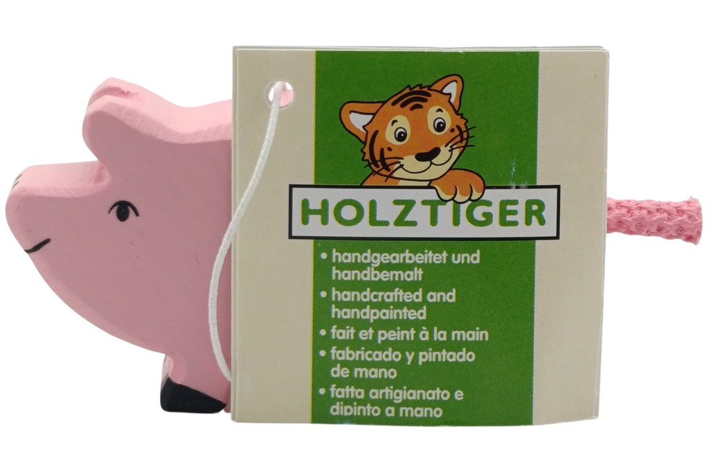 Holztiger Ferkel stehend rosa