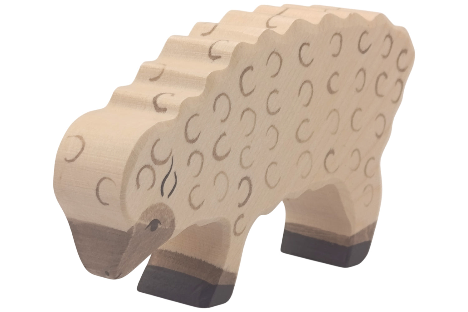 Holztiger Schaf fressend