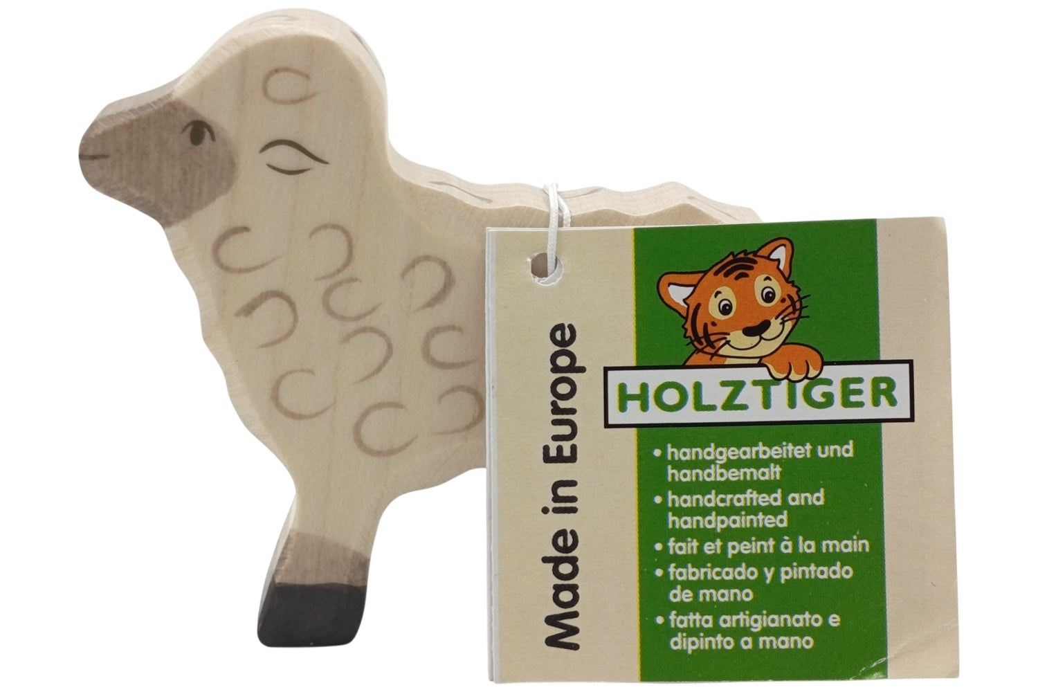 Holztiger Lamm weiß