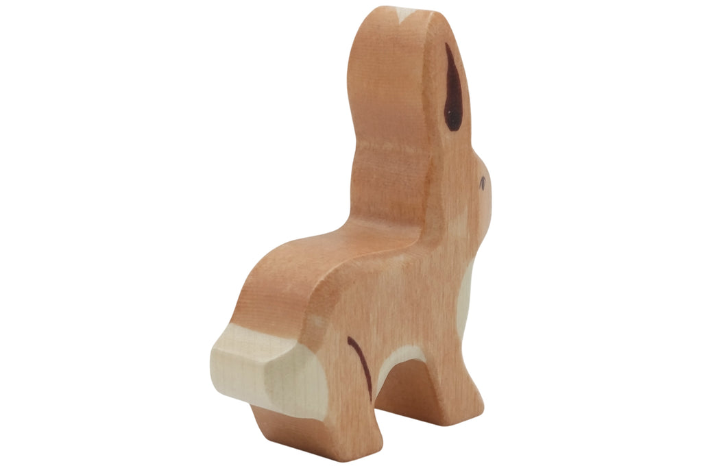 Holztiger Hase Ohren hoch