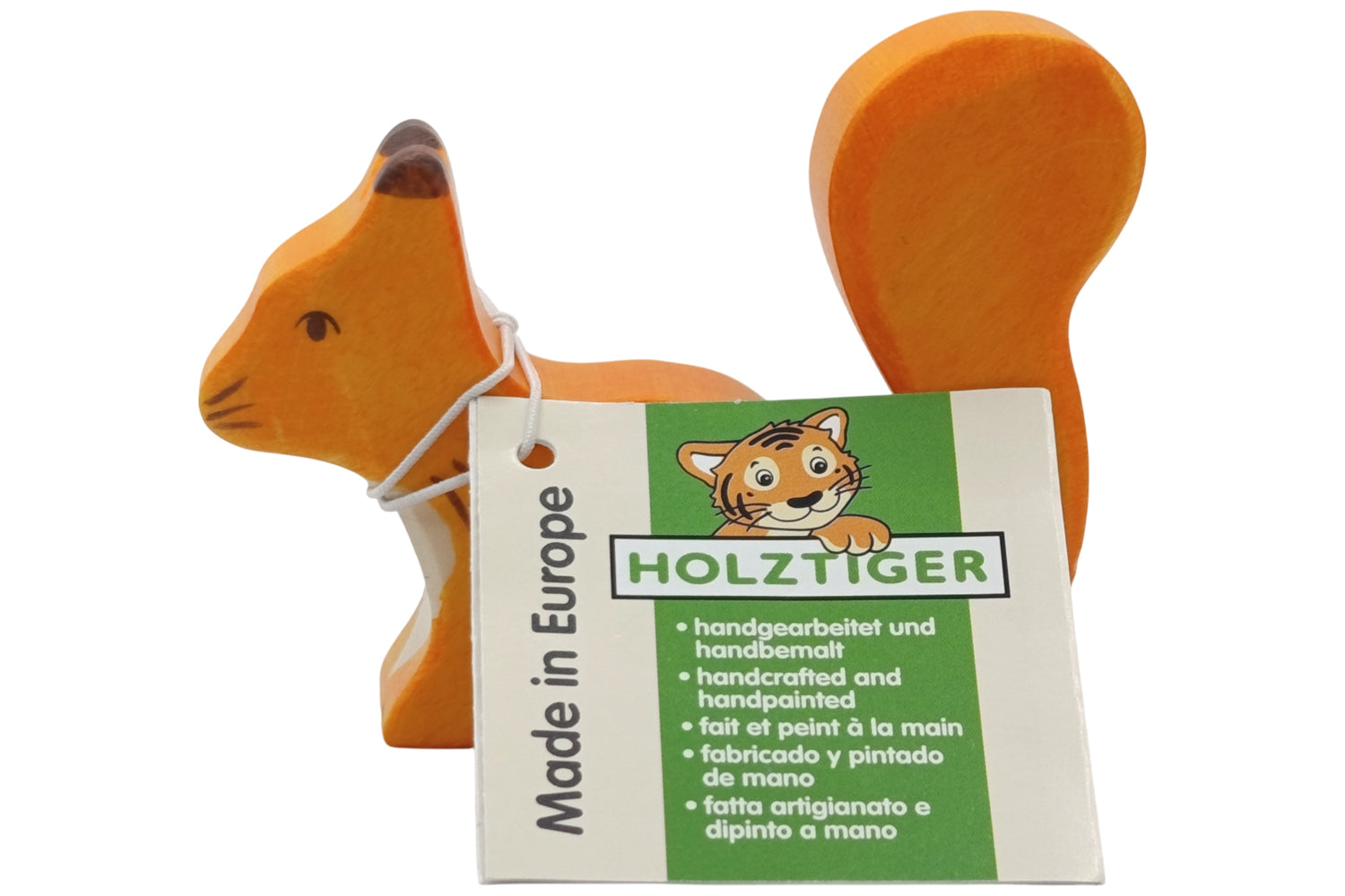 Holztiger Eichhörnchen orange stehend