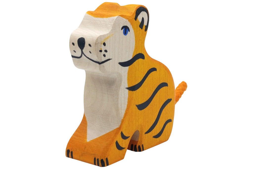 Holztiger Tiger klein sitzend