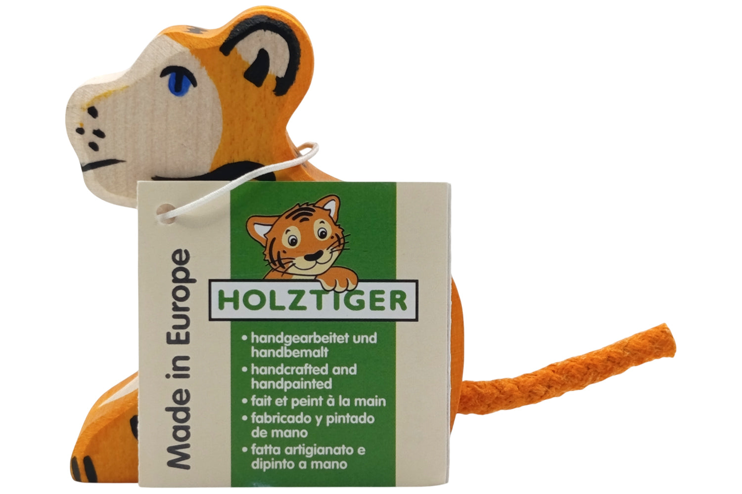 Holztiger Tiger klein sitzend