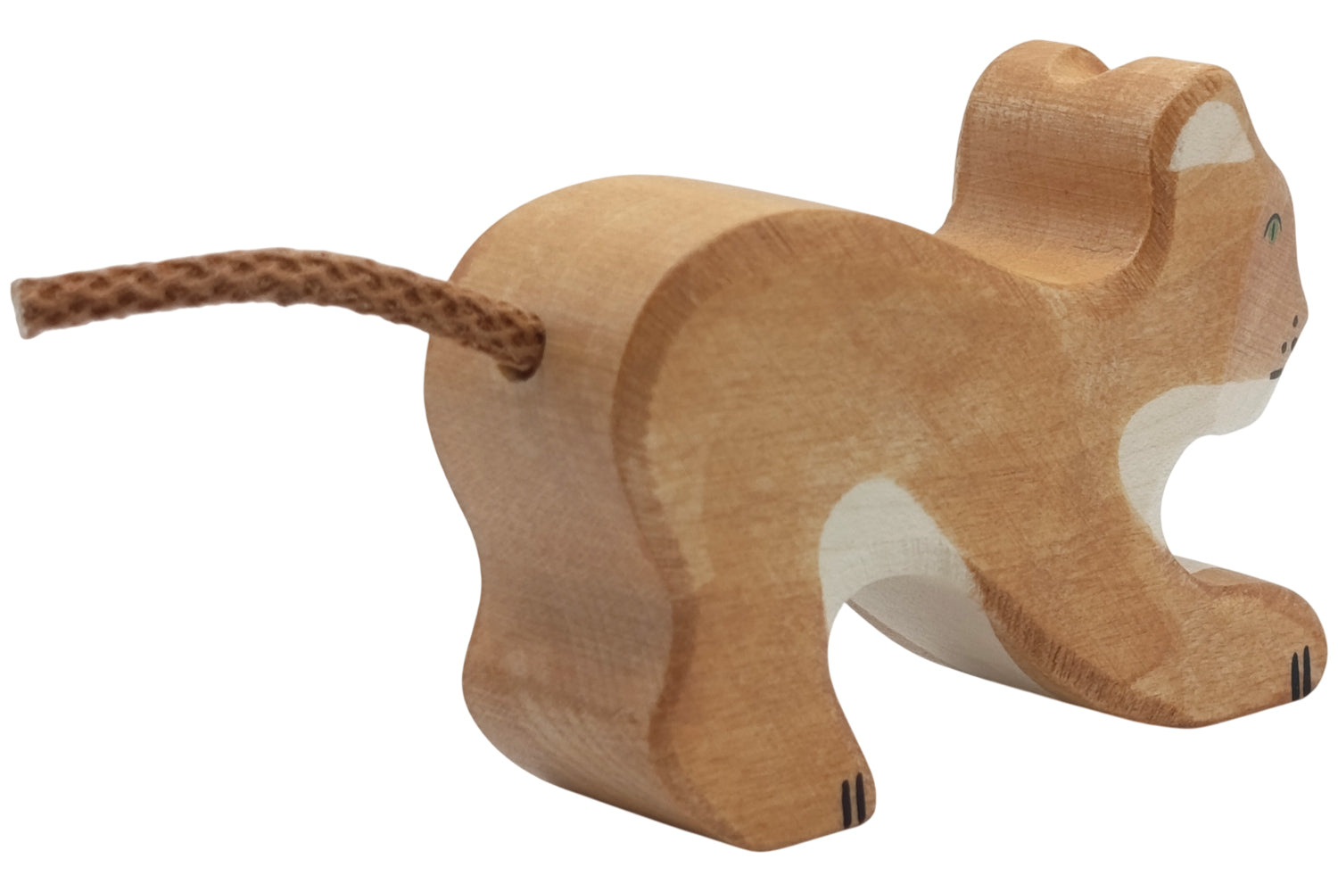 Holztiger Löwe klein spielend