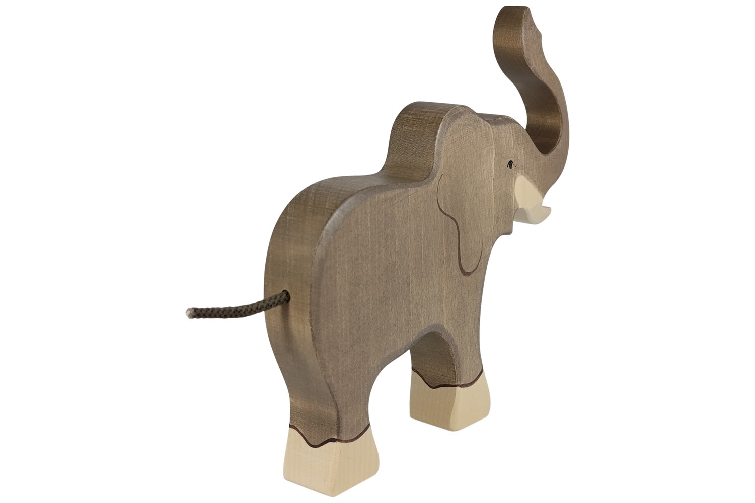 Holztiger Elefant Rüssel hoch