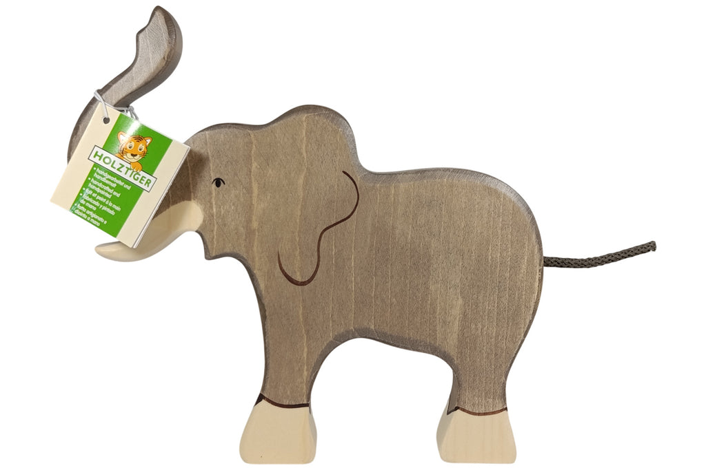 Holztiger Elefant Rüssel hoch
