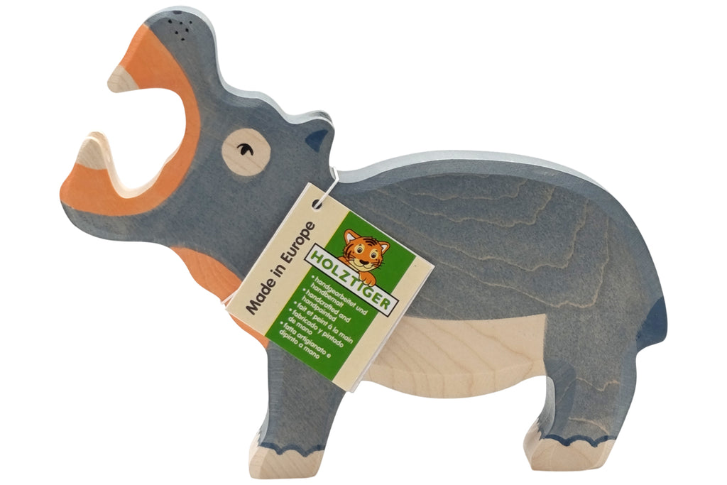 Holztiger Nilpferd groß