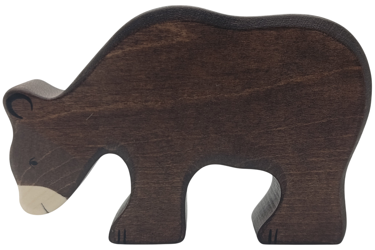 Holztiger Braunbär fressend