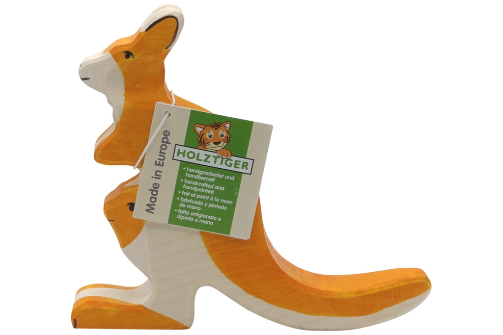 Holztiger Känguru mit Jungem