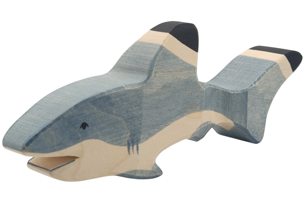 Holztiger Hai blau