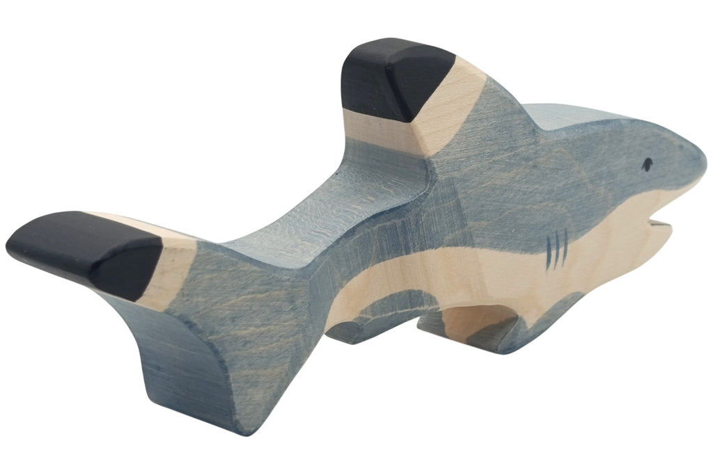 Holztiger Hai blau
