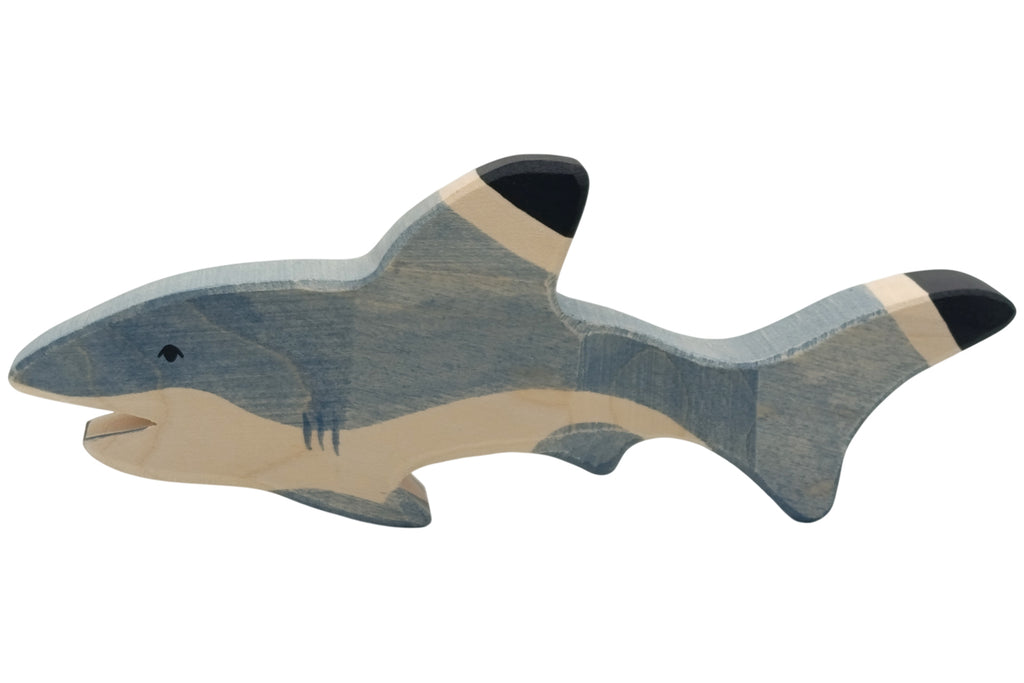 Holztiger Hai blau