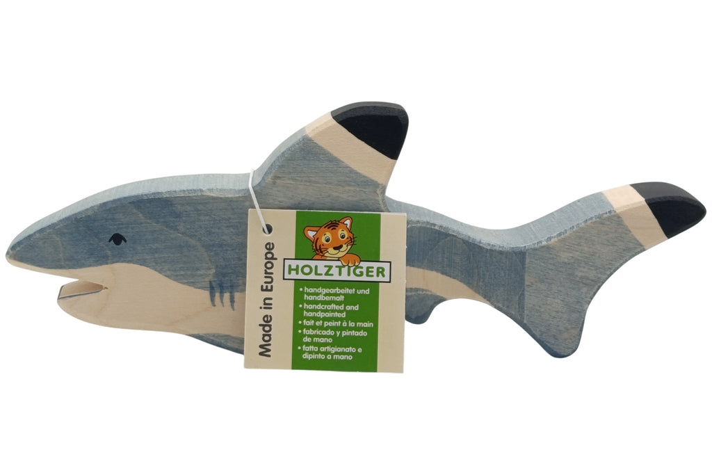 Holztiger Hai blau