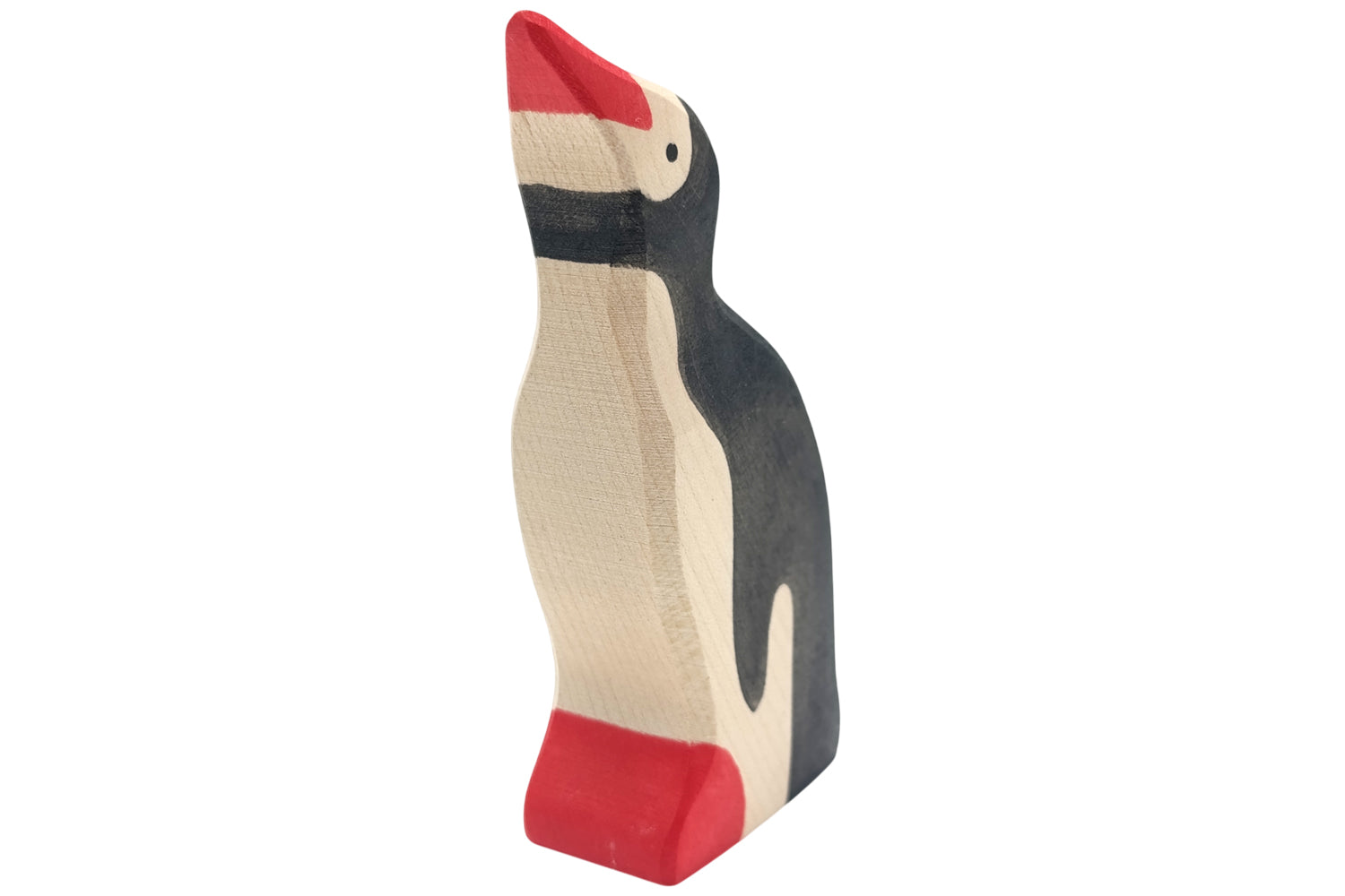 Holztiger Pinguin groß Kopf hoch
